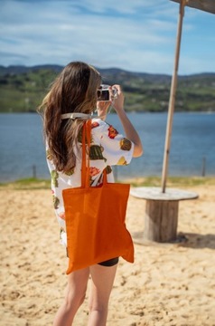 Оранжевая эко-сумка-шоппер COTTON