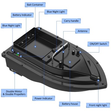 Лодка с GPS-приманкой D16E 400-500M RC Лодка с 16 точками GPS