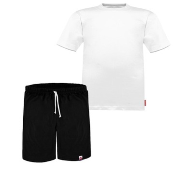 KOMPLET STRÓJ GIMNASTYCZNY NA WF SPORTOWY CHŁOPIĘCY SPODENKI 170 TSHIRT M