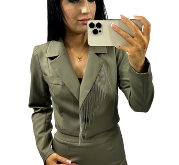 Damski Garnitur ze Spódnicą Garnitury Damskie Komplet z Spódnicą Khaki XL