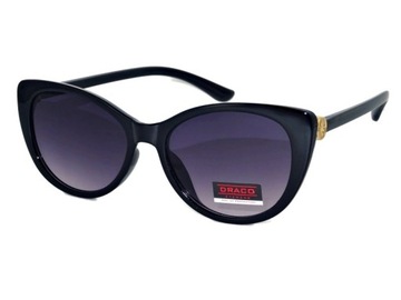 Damskie OKULARY Przeciwsłoneczne UV400 Czarne HIT