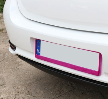 2x розовые металлические рамки номерного знака + 8 винтов + БЕСПЛАТНО