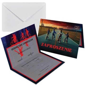 ZAPROSZENIE NA URODZINY STRANGER THINGS POZIOM Z2