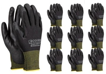 Rękawice ochronne powlekane poliuretanem PU R10 XL - 10 par