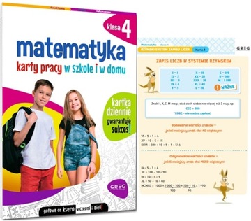 Matematyka karty pracy w szkole i w domu klasa 4 Greg