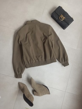 Zara kurtka XS 34 bomber bomberka khaki luźna