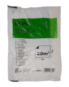 Folia malarska HDPE transparentna SOLID 4x5 m 60g