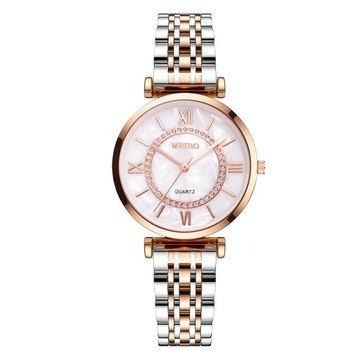 Diamond Style Ladie's Watch Fashion Quartz Wristwatch with Alloy Bracelet