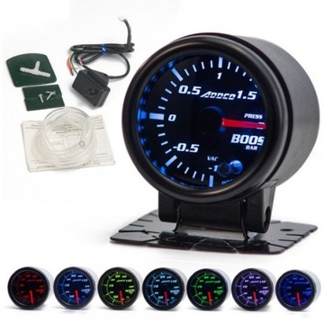 ZEGAR WSKAŹNIK TURBO BOOST CIŚNIENIE DOŁADOWANIA 52MM + ADAPTER