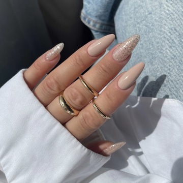 SEMILAC TOP HYBRYDOWY DO PAZNOKCI ZŁOTA DROBINA T33 OLD MONEY 7ml