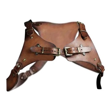 Uprząż na klatkę piersiową Steampunk Body z klamrą ze skóry PU w kolorze ja