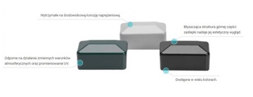 ВНЕШНЯЯ КРЫШКА РОЗЕТКИ ДЛЯ СТОЙКИ 60Х40 мм ЧЕРНАЯ RAL 9005 Х 2 ШТ.