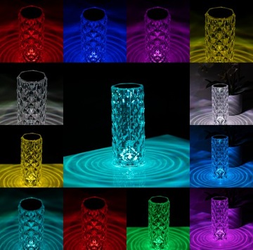 КРИСТАЛЛ СВЕТОДИОДНАЯ RGB ЛАМПА СИЯЮЩАЯ РОЗА ПУЛЬТ ДИСТАНЦИОННОГО УПРАВЛЕНИЯ USB-C СЕНСОРНЫЙ, 16 ЦВЕТОВ