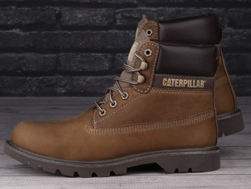 Buty męskie zimowe CAT Colorado 2.0 BROWN SKÓRA WYSOKIE