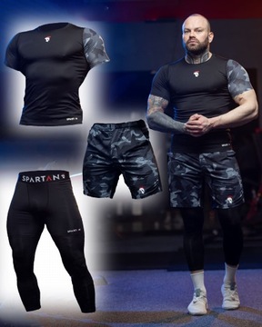 ODZIEŻ KOSZULKA SPODNIE SPODENKI Termoaktywne SPORTOWE TRENINGOWE MĘSKI 3w1