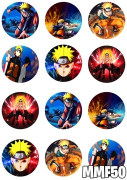 OPŁATEK NA MUFFINKI BABECZKI NARUTO 12 SZT