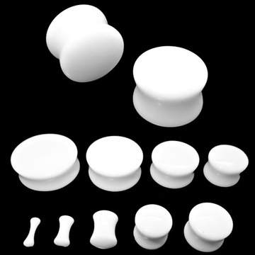 Drum Akrylowy Plug Tunel Siodłowy Biały 3mm