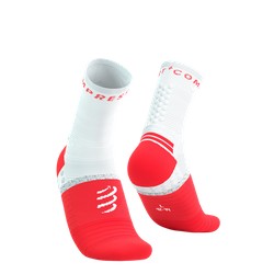 COMPRESSPORT Skarpetki biegowe PRO MARATHON SOCKS V2.0 fluo red/white T2