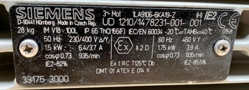 Фланцевый электродвигатель мощностью 1,5 кВт, 935 об/мин.