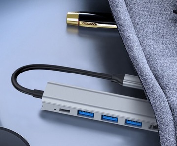 АДАПТЕР-концентратор 5 в 1 USB-C HDMI 4K 3x USB 3.0 АДАПТЕР ДЛЯ MACBOOK M1 PRO AIR