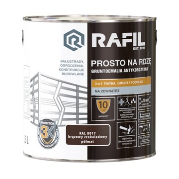 RAFIL Na rdzę PÓŁMAT brązowy czekoladowy 2,5l