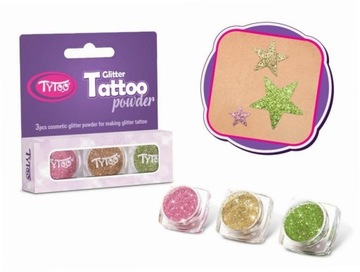Tytoo. Tatuaże zestaw brokatów 3 koloroy
