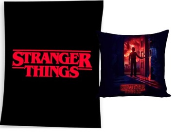 STRANGER THINGS Koc Pled Narzuta + Poduszka Poszewka Jasiek Oryginał