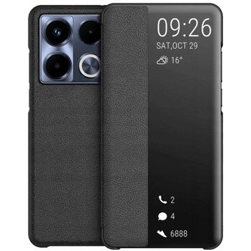 Etui SMART VIEW LEATHER do Infinix Note 40, Case z klapką POWIADOMIENIA