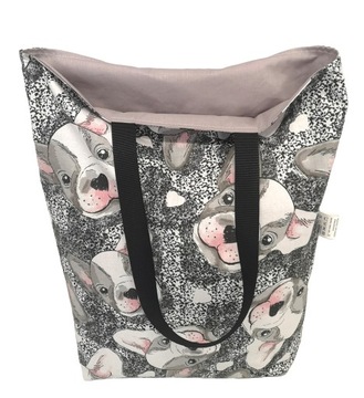 TORBA DWUSTRONNA duża BAWEŁNA na zakupy shopperka MODNA LiLo