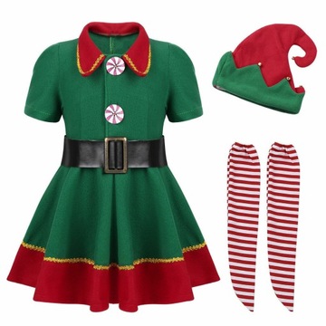 Elfki STRÓJ KOSTIUM ELF ŚWIĘTA Cosplay Dziecko
