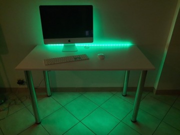 Игровой стол для геймеров, белый светодиод