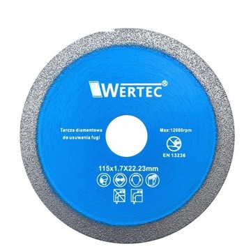 Tarcza diamentowa Wertec 115 mm do usuwania fugi