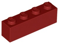 LEGO 3010 brick klocek 1x4 c.czerwony 10szt.