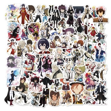 Naklejki Bungou Stray Dogs anime manga 100 sztuk