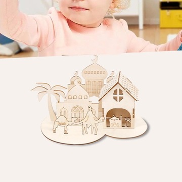 Ид Мубарак деревянное украшение собрать замок 3D головоломка креативный стиль А