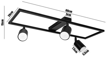 ПОТОЛОЧНАЯ ЛАМПА 3XGU10 LED SPOT BLACK MOVABLE SPOTLIGHT LOFT