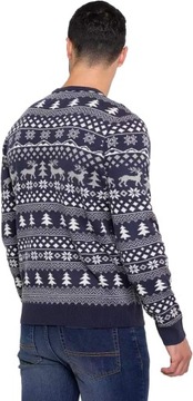 A3D004 GRANATOWY SWETER ŚWIĄTECZNY MERRY CHRISTMAS THREADBARE M