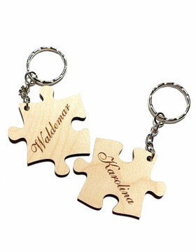 Prezent WALENTYNKI brelok dla par puzzle + grawer