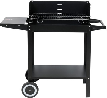PRZENOŚNY GRILL WĘGLOWY Z PÓŁKĄ REGULOWANYM RUSZTEM STALOWYM 48x26cm LUND