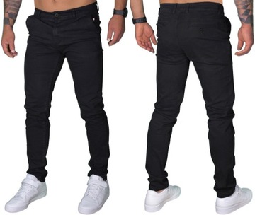 MĘSKIE SPODNIE KLASYCZNE GŁADKIE CHINOSY JAKOŚĆ