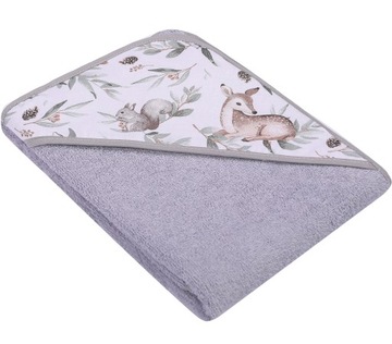 OKRYCIE KĄPIELOWE Z KAPTUREM RĘCZNIK KĄPIELOWY FROTTE 80x80cm DUET BABY