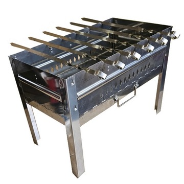 GRILL SKŁADANY STAL NIERDZEWNA AISI430 MANGAL SZASZŁYKI SPIKULCE POKROWIEC