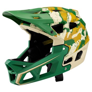 KASK ROWEROWY KASK NA ROWER GÓRSKI KASK PEŁNOTWARZOWY Kamuflaż Zielony