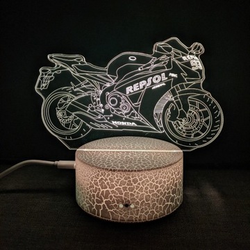 3D светодиодная лампа HONDA REPSOL МОТОЦИКЛ + ПУЛЬТ ДУ