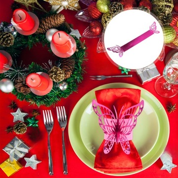 КОЛЬЦА ДЛЯ САЛФЕТОК БУМАГА ГЛЯНЦЕВАЯ ПОВЕРХНОСТЬ Пряжка в форме бабочки