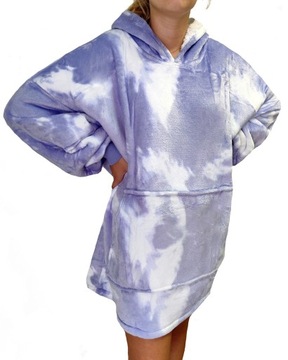 PONADGABARYTOWY KOC Z KAPTUREM BLUZA OVERSIZE 2W1 KOCOBLUZA WZORZYSTA