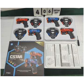 НАБОР ЛАЗЕРНОГО ПИСТОЛЕТА ПЕЙНТБОЛ, 4 РЕЖИМА, ИЗ 4 ПИСТОЛЕТОВ И 4 МИШЕНЕЙ