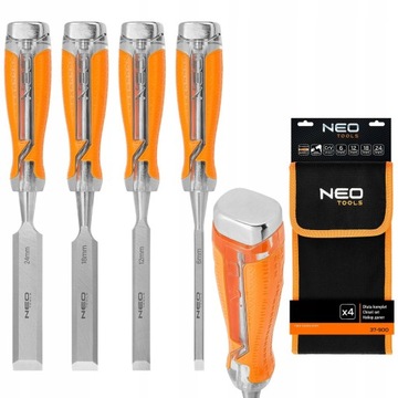 NEO CHISEL набор столярных стамесок для подбивки 4 шт. 6,12,18,24 + ЧЕХОЛ 37-900