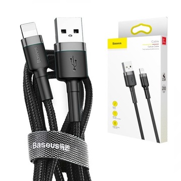 BASEUS SZYBKI KABEL DO IPHONE / IPAD USB - LIGHTNING MOCNY PRZEWÓD 2M