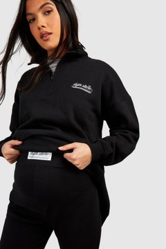 5D604 CZARNA BLUZA Z ZAMKIEM CIĄŻOWA BOOHOO XL